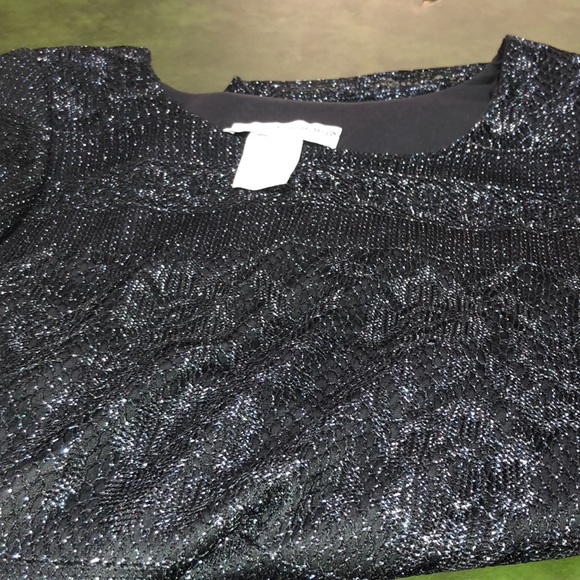 Jessica Howard Vintage 90s Maxi/Formal Dress, Black w/Blue Metallic Thread SZ 10 - Picture 13 of 13